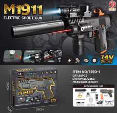 Children's simulation toy gun, M1911submachine guns,toy rifle, gun battle game water spray lighting electric water bullet gun water gun