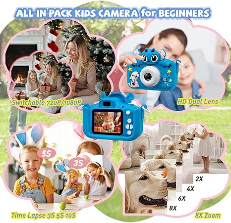 DinoSnap Kids Camera – Cute Cartoon Digital Camera for Children