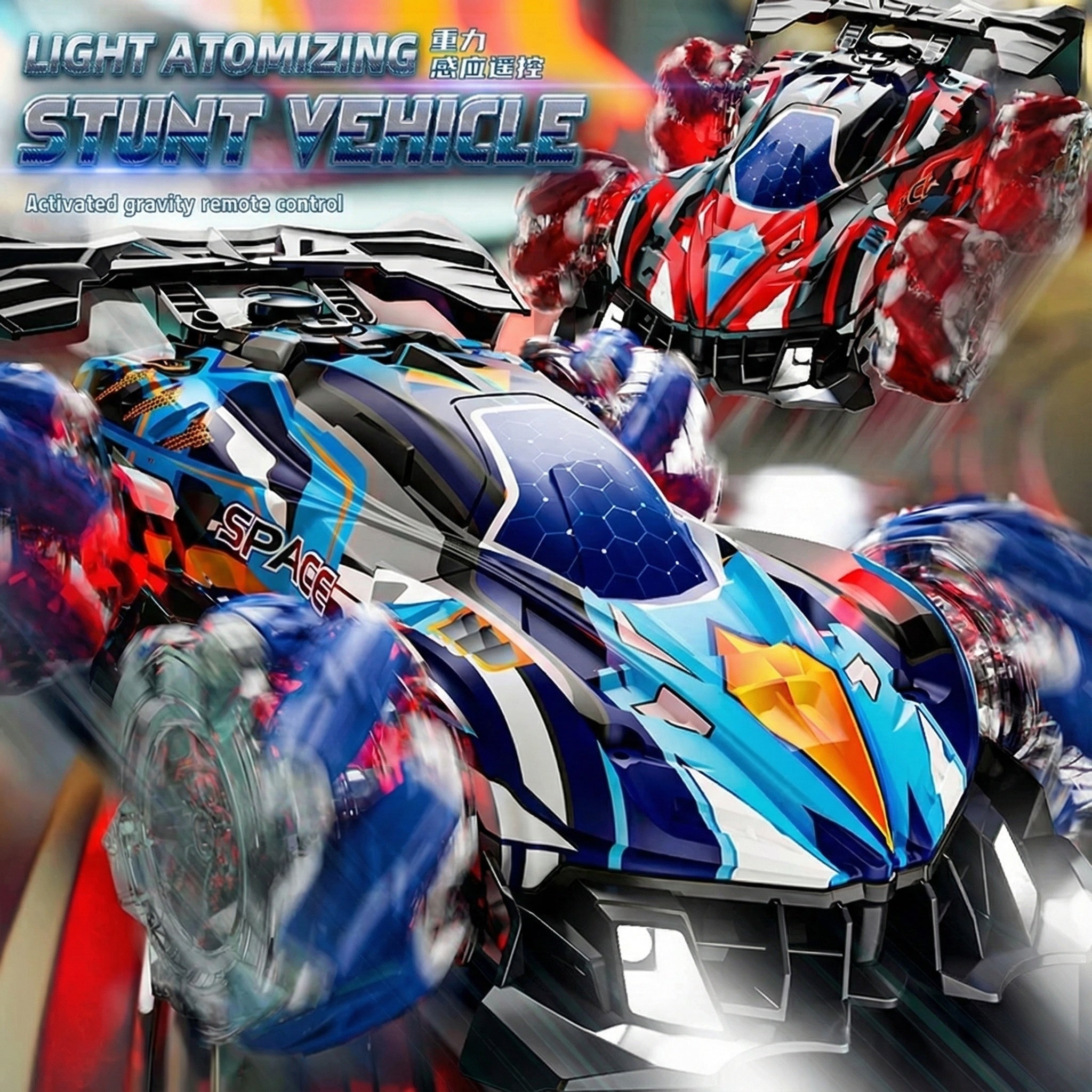 High grade F1 body sense, manual control, induction, racing drift, spray four-wheel drive charging, remote control, children's toy racing, handle watch, dual remote control