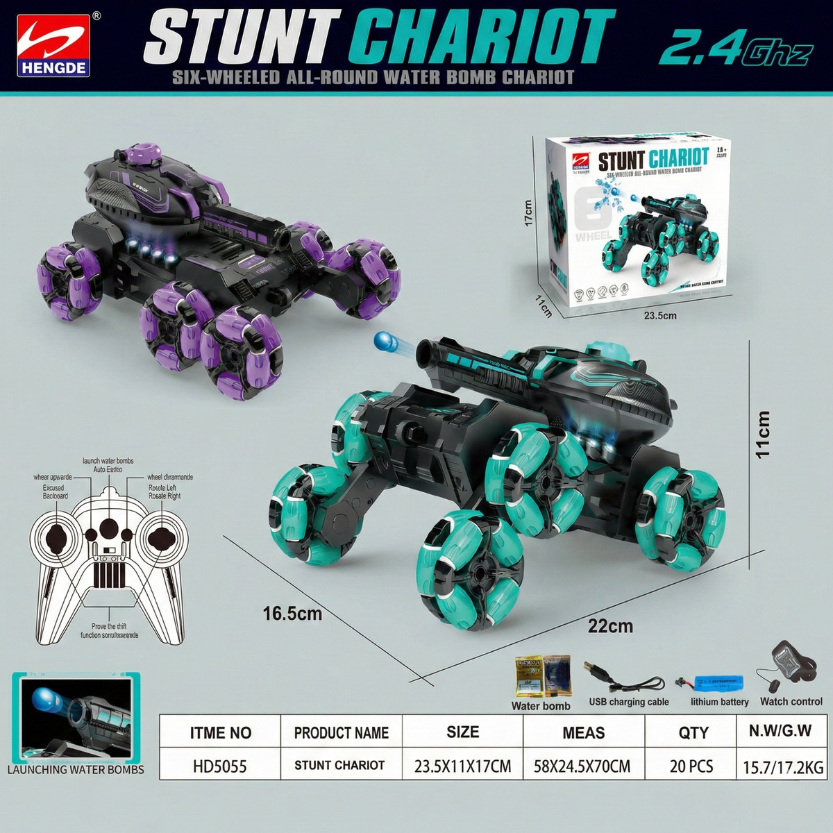 5055 Stunt Tank, Electric Remote Control Racing Car, Remote Control Tank Set, Watch Remote Control Tank