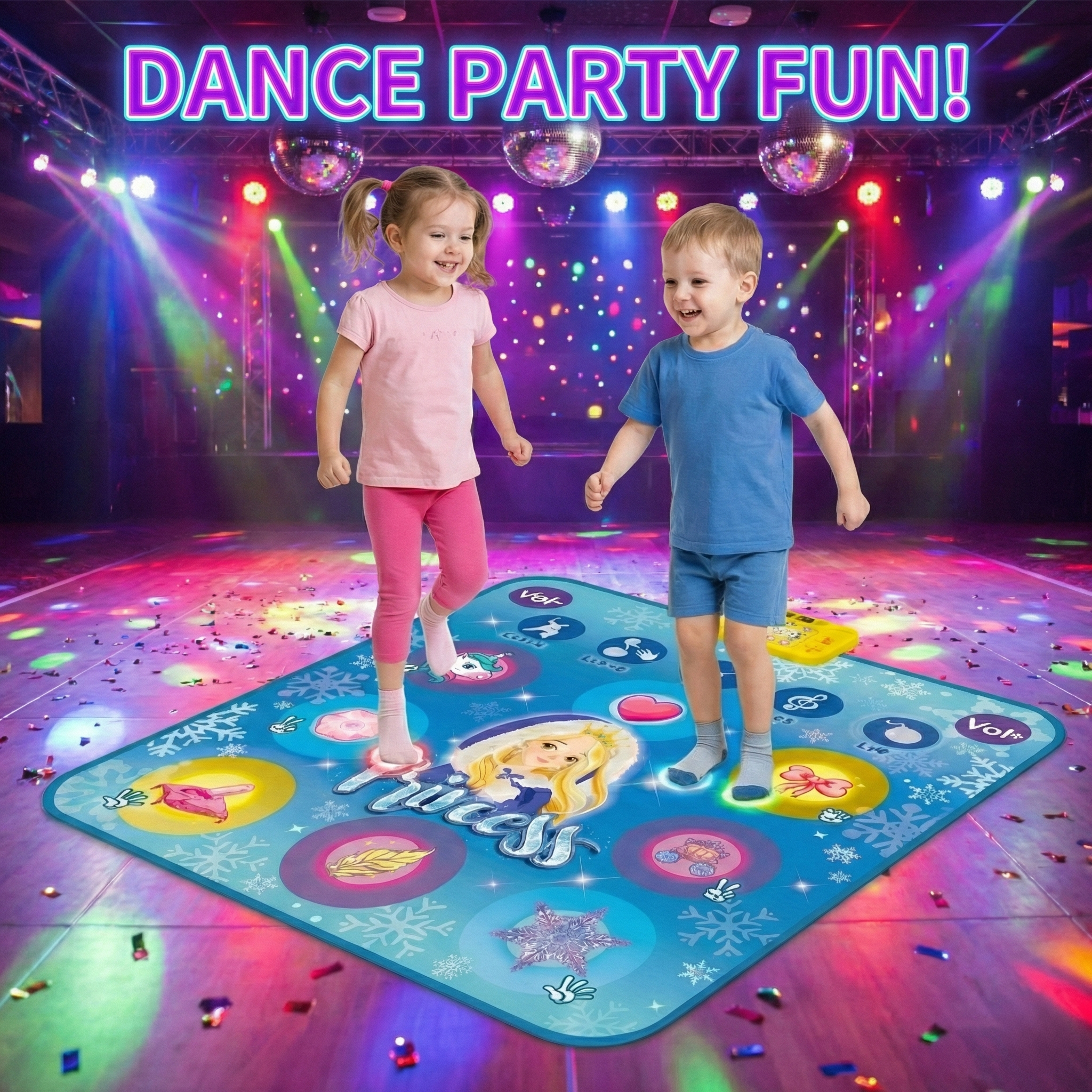 Extra-large multi-function card-inserting electric light and music blanket, dancing blanket, game blanket pad, snow princess blanket pad