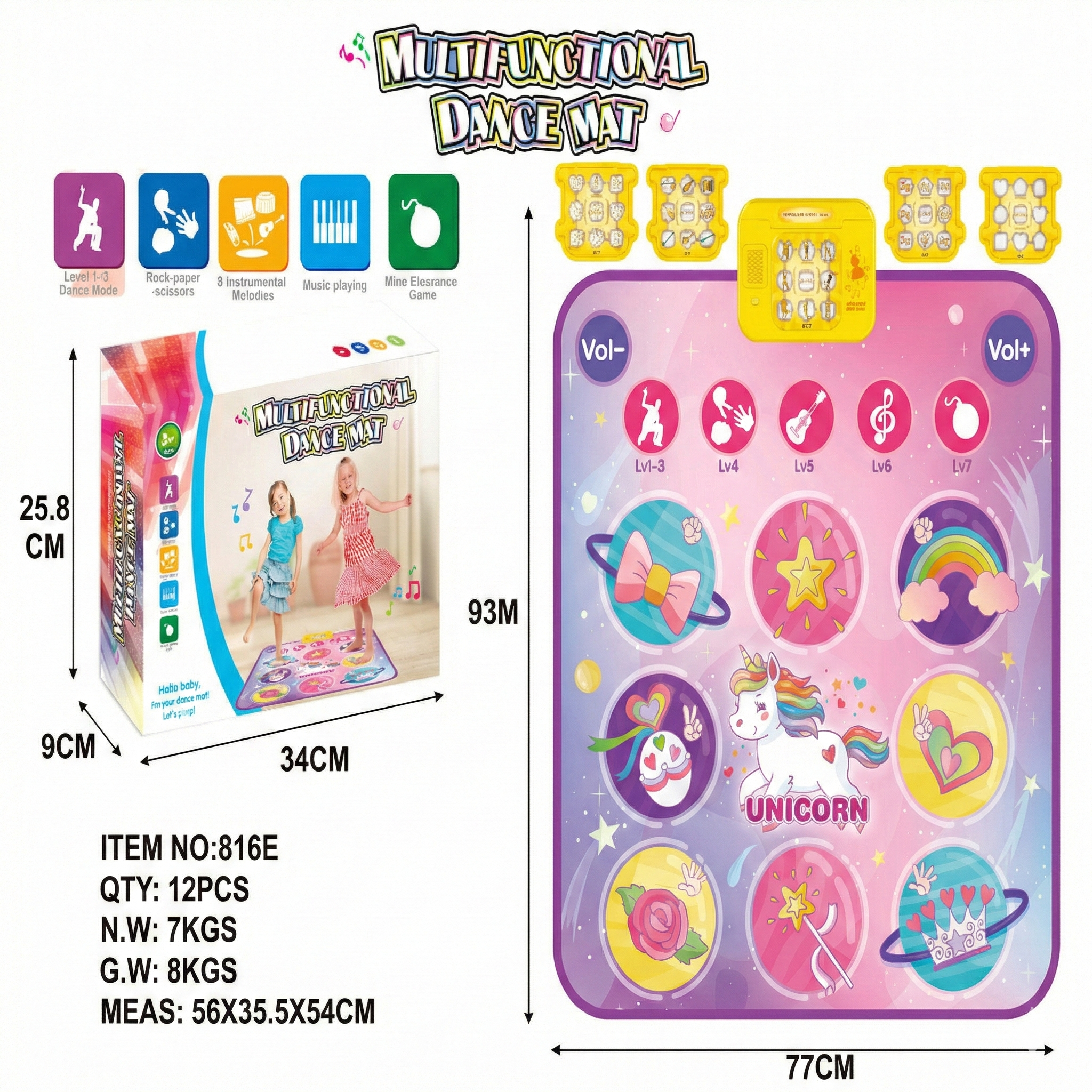 Extra-large multi-function card-inserting electric light and music blanket, dancing blanket, game blanket pad, snow princess blanket pad